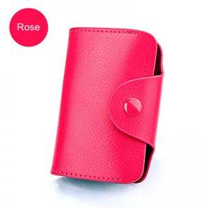 Business Colorful Genuine Leather Women's Card Holder Wallets