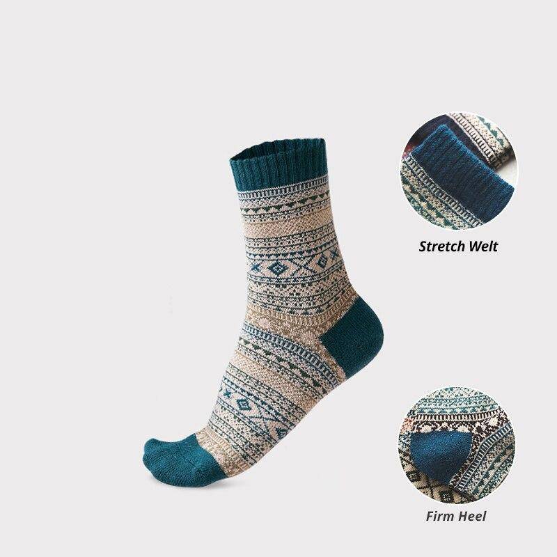 5pairs Thick Warm Nordic Socks for Men Socks