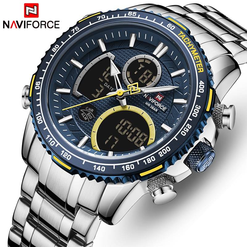 NAVIFORCE Men Watch Top Luxury Brand Big Dial Sport Watches Mens Chronograph Quartz Wristwatch Date Male Clock Relogio Masculino Watches